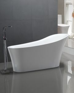 Hepburn Freestanding Bath 1700 with Overflow White