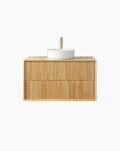 Rutherglen 900 Timber Fluted Groove Wall Mounted Vanity