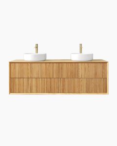 Rutherglen 1500 Timber Fluted Groove Wall Mounted Vanity