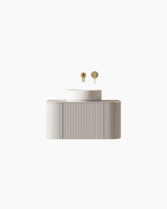 Joslin 750 Fluted Curved Matte White Vanity 