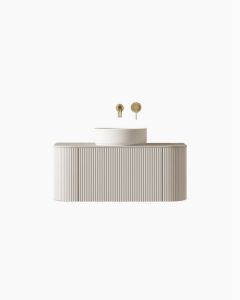Joslin 900 Fluted Curved Matte White Vanity 