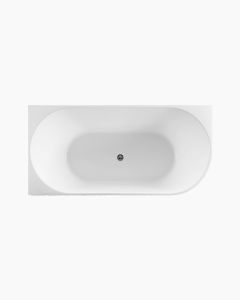 Harper Back to Left Corner Fluted Groove Bath 1500 White