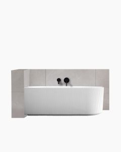 Harper Back to Left Corner Fluted Groove Bath 1500 White