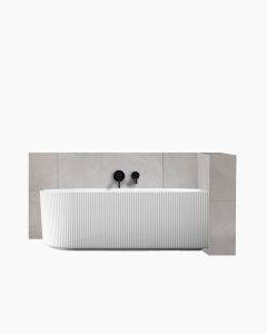 Harper Back to Right Corner Fluted Groove Bath 1500 Matte White