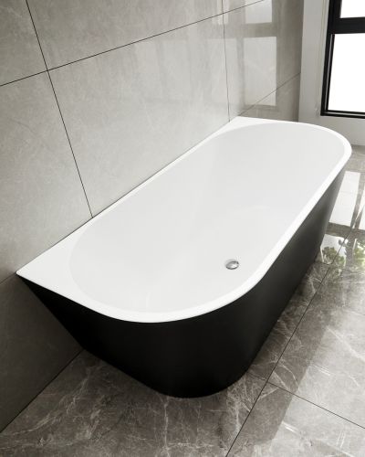 Harper Back to Wall Bath 1700 Matte Black 