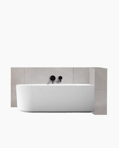 Harper Back to Right Corner Fluted Groove Bath 1700 Matte White