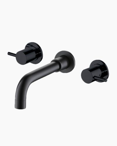 Tiffany Basin Wall Spout Tap Set Black