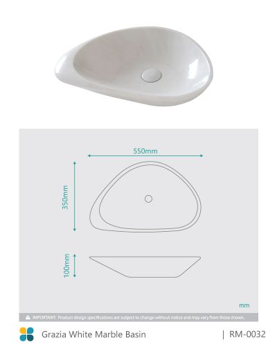 Grazia White Marble Basin