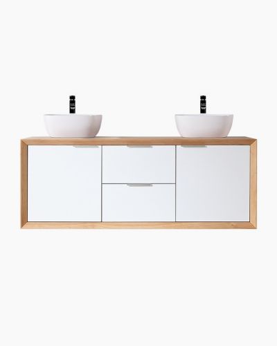 Hamilton 1500 Solid Ash Natural Wall Mounted Vanity