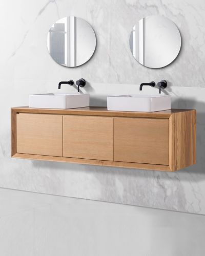 Manhattan 1500 Solid Ash Wall Mounted Vanity
