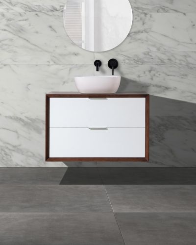 Hamilton 900 Solid Ash Walnut Wall Mounted Vanity