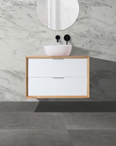 Hamilton 900 Solid Ash Natural Wall Mounted Vanity