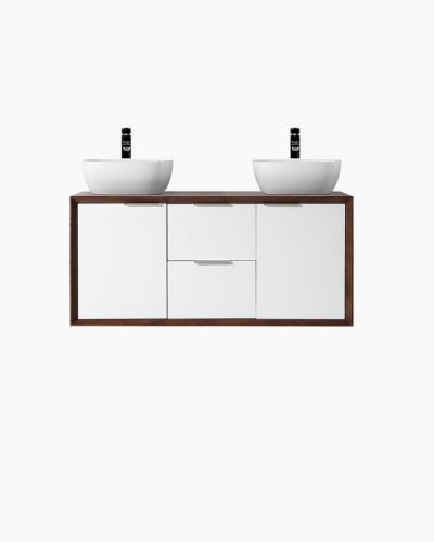 Hamilton 1200 Solid Ash Walnut Wall Mounted Vanity