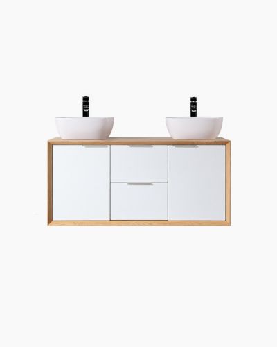 Hamilton 1200 Solid Ash Natural Wall Mounted Vanity