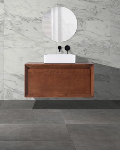Manhattan 900 Solid Ash Walnut Wall Mounted Vanity