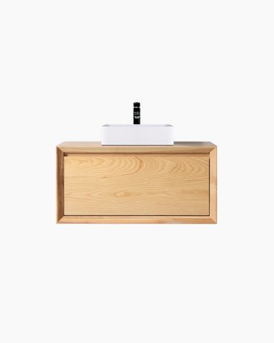 Manhattan 900 Solid Ash Natural Wall Mounted Vanity