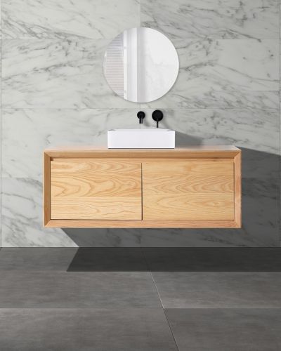 Manhattan 1200 Solid Ash Natural Wall Mounted Vanity