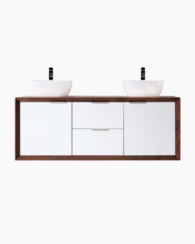 Hamilton 1500 Solid Ash Walnut Wall Mounted Vanity