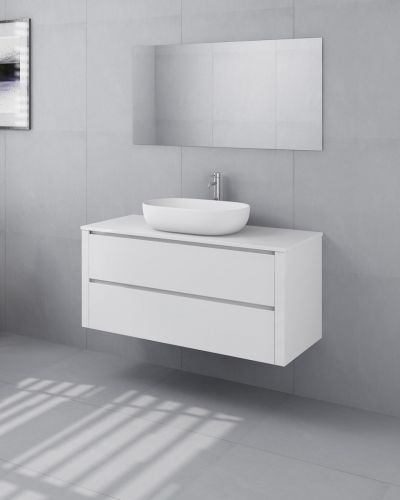 Palazzo 1200 Wall Mounted Matte White Vanity