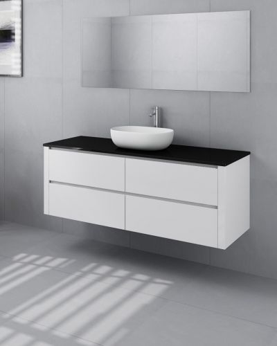 Palazzo 1500 Wall Mounted Matte White Vanity Centre Basin