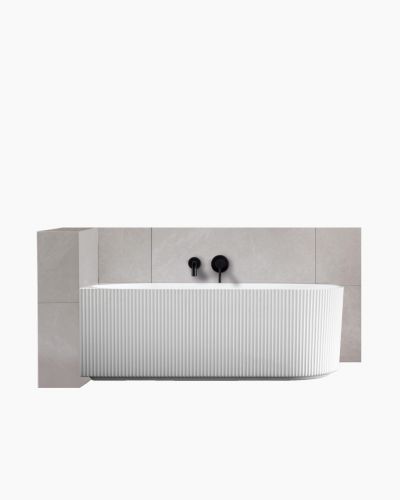 Harper Back to Left Corner Fluted Groove Bath 1500 White