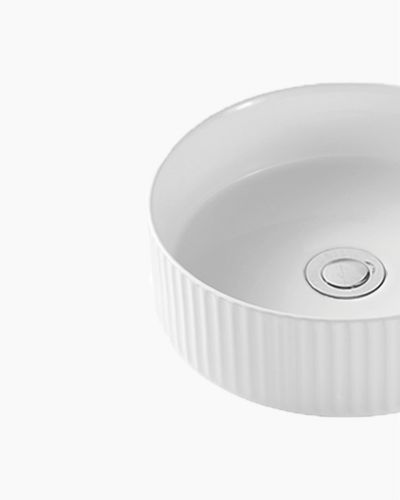 Kendall Ceramic Fluted Groove Basin Matte 