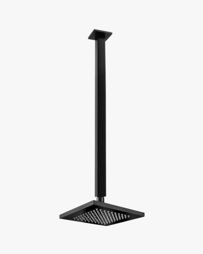 Sebastian Ceiling Shower Arm Extended & Quentin Shower Head Set Black