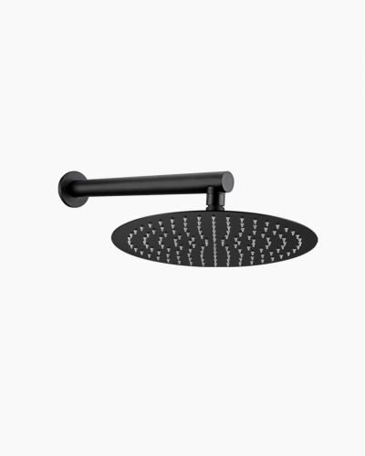 Eleanor Wall Shower Arm & Vera Shower Head Set Black