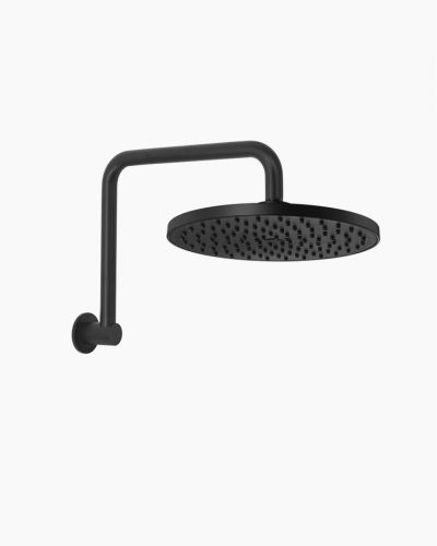 Eleanor Wall Gooseneck Arm & Eleanor Shower Head Set Black