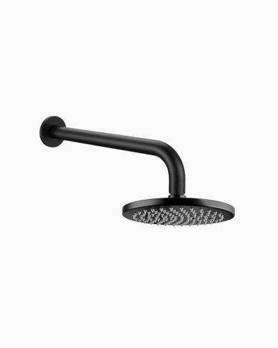 Tiffany Wall Shower Arm & Vivian Shower Head Set Black