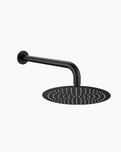 Tiffany Wall Shower Arm & Vera Shower Head Set Black