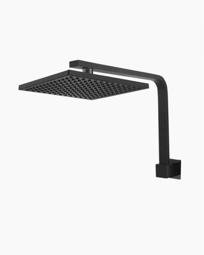 Sebastian Wall Gooseneck Shower Arm & Shower Head Set Black