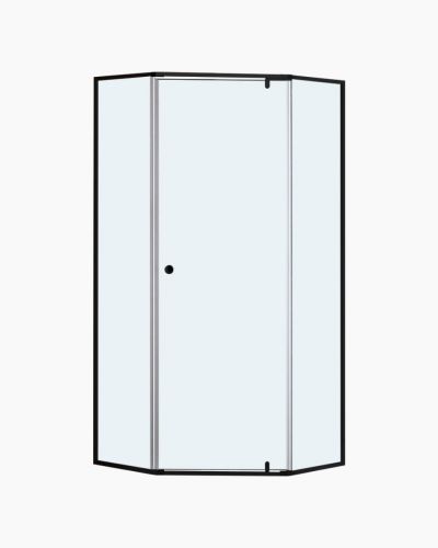 Lorna Diamond Frame Shower Screen 900mm for Base Black 
