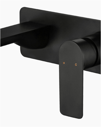 Lyndon Wall Mixer & Spout Black