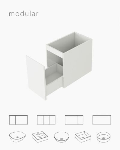 Teseller White Modular Cabinet 300