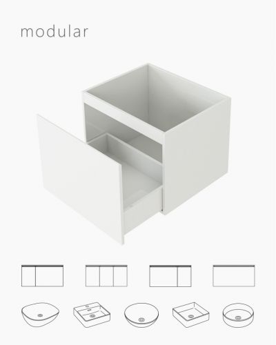 Teseller White Modular Cabinet 600