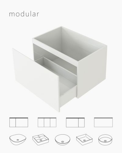 Teseller White Modular Cabinet 750