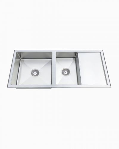 Toronto Embossed Double Square Sink With Half Drainer